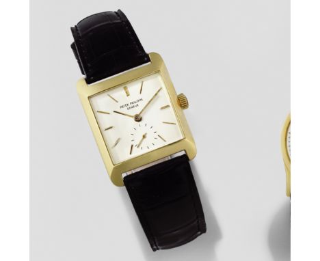 Patek Philippe. An 18K gold manual wind rectangular wristwatchReference: 2488 Date: Sold 22nd August 1952Movement: Jewelled C