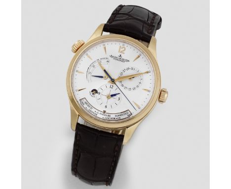 Jaeger-LeCoultre. An 18K rose gold automatic calendar world time wristwatch with dual time and power reserveModel: Master Con