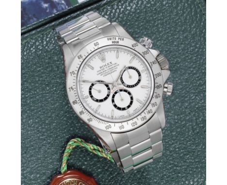Rolex. A recently serviced stainless steel automatic chronograph bracelet watchModel: Cosmograph Daytona 'Zenith'Reference: 1
