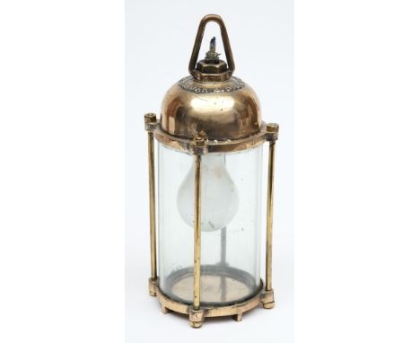 An early 20th century diving lamp by Siebe Gorman & Co Ltd, London:, the hanging loop over cast domed cover signed as per tit