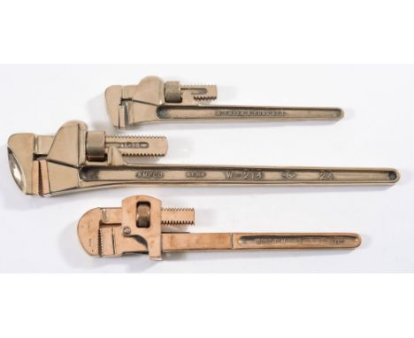 Three non magnetic pipe spanners by Telcon, A Fryer & Sons and Ampco:,  56cm to 35cm in size (3).

* see page 197, vol 2, 'Di