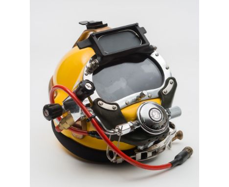  A Kirby Morgan 'Superlite 17' diving helmet by Diving Systems International, Santa-Barbara, California:, yellow fibreglass b