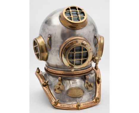  A tinned 12-bolt square corselet diving helmet by C E Heinke & Co Ltd, London:, number '6534' (matching), the top and side w