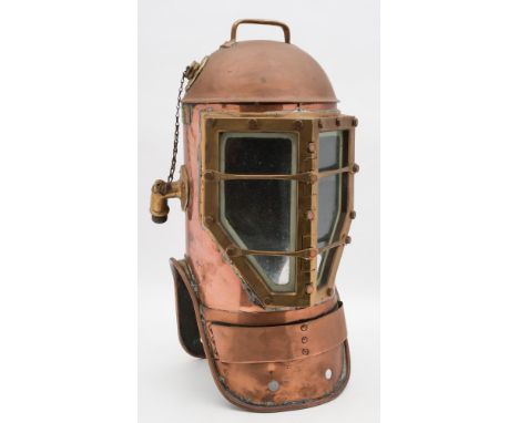 A Miller Dunn 'Divinhood' Navy Standard (style two) shallow water diving helmet by Miller Dunn, Miami:, brass handle to top, 