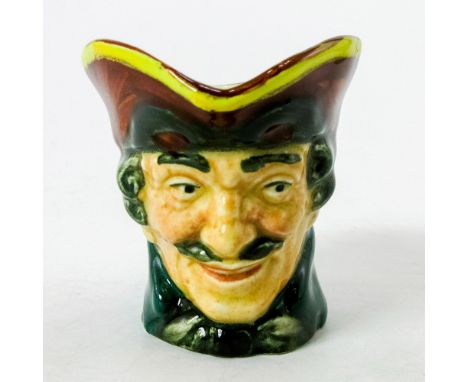Style One, pistol handle. Brown hat; mask up; green coat; white cravat. Dick Turpin (1705 - 1739) joined forces with fellow h
