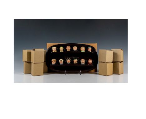 Commemorative set includes twelve tiny jugs modelled as characters from the stories of Charles Dickens. Oliver Twist, Uriah H