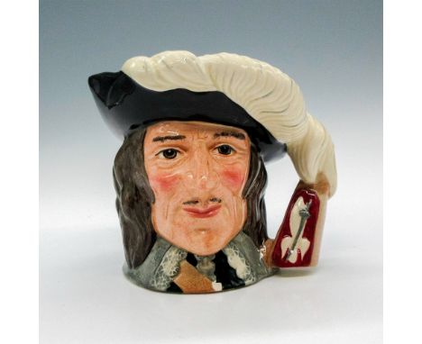 Black hat trimmed with white feathers; white lace collar. A character in Alexandre Dumas' lively 19th-century fiction. D'Arta