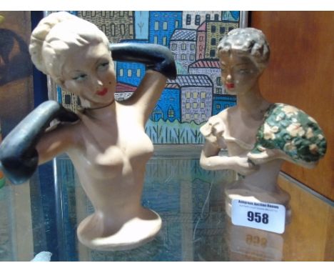 Two Art Deco Porcelain Half-Dolls.