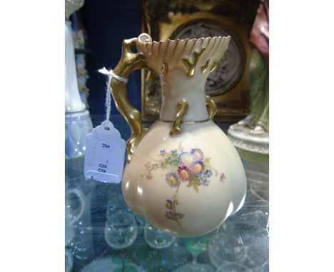 A Royal Worcester Blushware Jug, shape 1507, date code for 1908. 11.5cm.