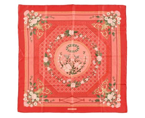 A vintage Hermes scarf, "Jeux de Paille", +/- 88 cm square.