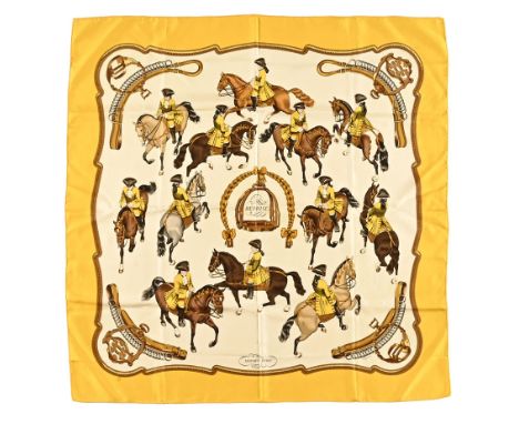 A vintage Hermes scarf, "Reprise", +/- 88 cm square.