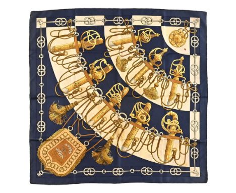 A vintage Hermes scarf, "Cliquetis", +/- 88 cm square.