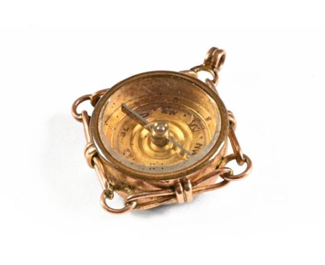 A 9 ct gold compass and seal fob, width 33 mm, gross weight 5.5 grams.