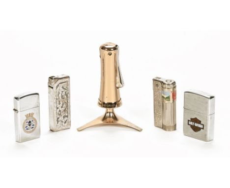 A vintage Calibri lighter and four others.