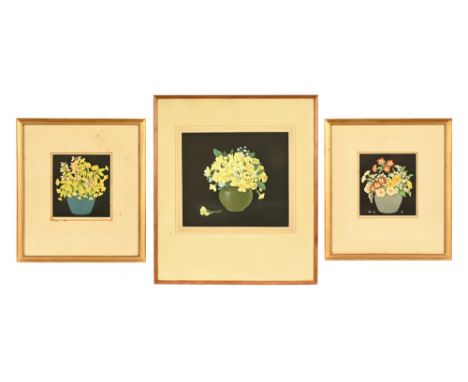John Hall Thorpe (1874-1947), two woodcuts depicting flowers, both signed in pencil in the margin.  Each +/- 17 x 15 cm (SH),