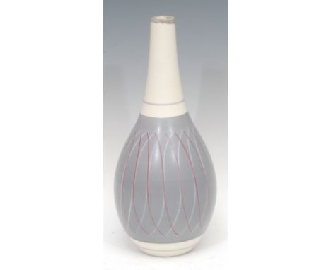 Guy Sydenham and Alfred Rhead, for Poole Pottery, a bottle vase, 34.5cm, printed dolphin mark