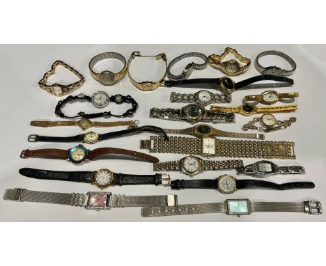 A selection of lady's wristwatches, twenty-four in total, to include a lady's Smith 5 Jewels watch, a lady's Fossil ES-9381 2