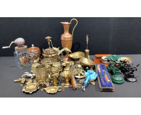 Metalware - vintage brass wagon cart wheel hubs, H B Moore of Borrowash and Sherwin &amp; Sons, Alvaston, others unnamed, hor