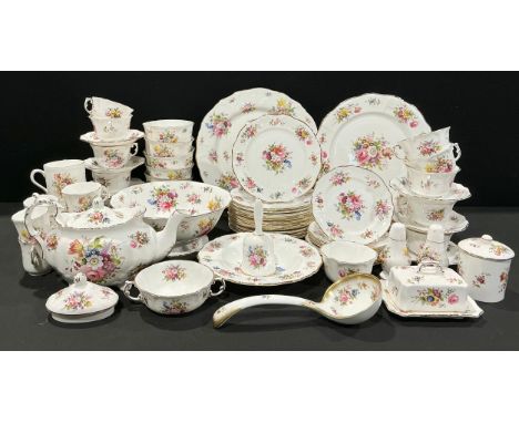 Ceramics - a Hammersley for Spode Howard Sprays pattern dinner, tea and coffee service, comprising cups, saucers, teapot, din