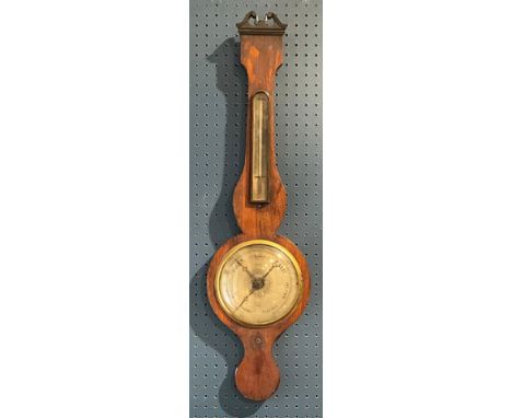A 19th century rosewood wheel barometer, J Davis, Derby, 96.5cm high