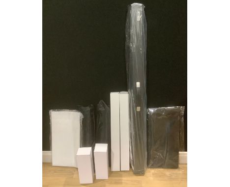 Photography Equipment - a Dawoo projector screen; tripod stands, light boxes, reflective screens, light bulbs, etc