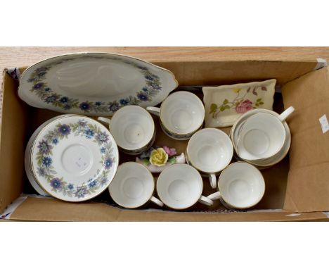 A Paragon bone china, six piece Cherwell pattern tea service together with miscellaneous china (1 box)