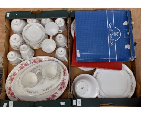 A part dinner set of Mayfair and Royal Stuart comprising dinner plates, dessert plates, cups, saucers, side plates, bowls, et