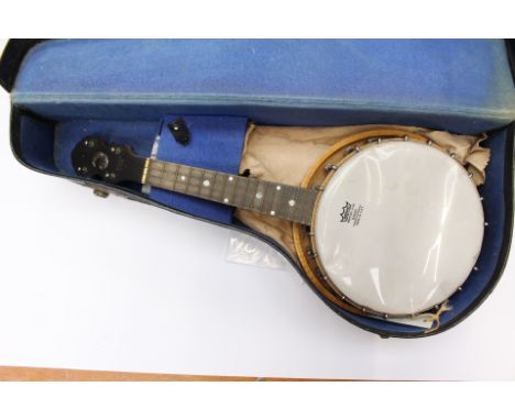Ukulele banjo, Windsor Whirle - four string, in caseBought second hand from a George Formby Society member in 1963. Letters i