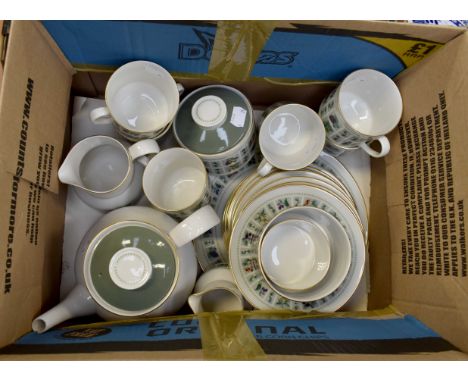 A Royal Doulton tea service "Tapestry" including teapot, milk and sugar bowl (25)