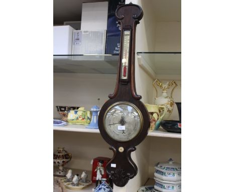 A 19th Century Mattock &amp; Co. mahogany barometer and thermometer