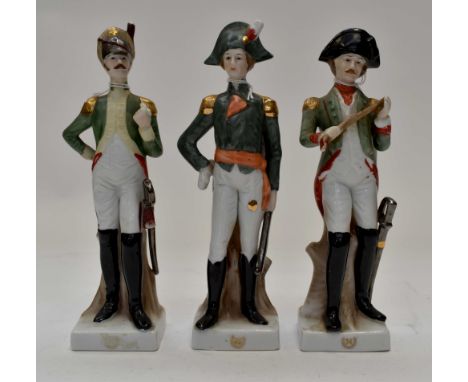 Three Continental 19th Century ceramic figures of officers (SD)