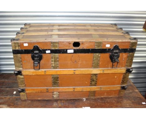 A 1920's car travel trunk.