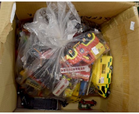 A large quantity of toy cars and vehicles many with logos on.
