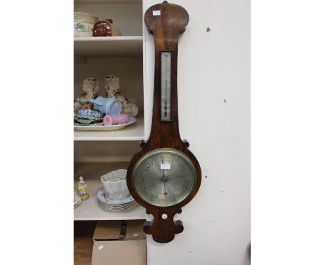 A 19th Century Mowrie Liverpool mahogany barometer and thermometer