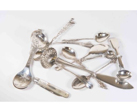 A mixed parcel of silver and plated flatware (parcel)