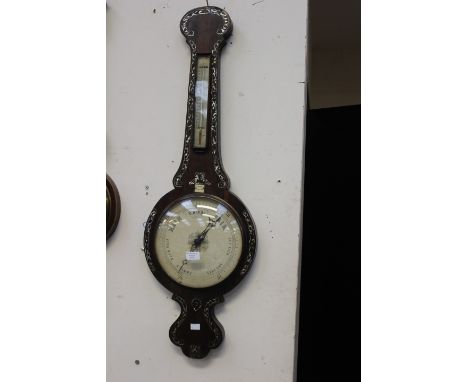 A P. Boss London banjo barometer and thermometer