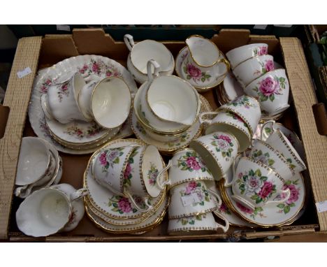 Collection of three part bone china tea services including; Royal Albert Lavender Rose; Melba and Royal Crown pottery, Trenth