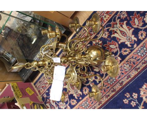 A brass 17th Century style 12 light/branch chandelier in the Flemish manner (1) possibly the property of Lady P Hartopp