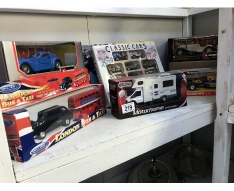 A quantity of boxed Diecast cars including Burago, matchbox 'The Nigel Mansell Collection' (1 item missing from this box set)