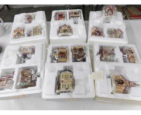 6 boxed sets of M I Hummel Bavarian village heirloom series porcelain ornaments.