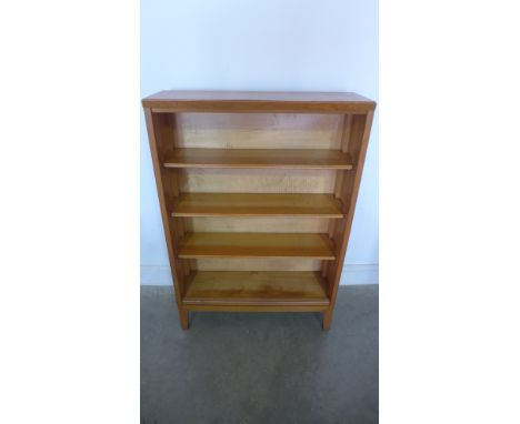 A 20th century light oak open bookcase with adjustable shelves - Height 111cm x 76cm x 24cm 