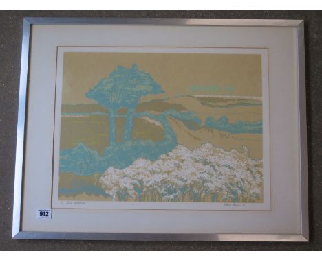 A coloured lithograph entitled June landscape signed Robert Barnes 79 Limited 6/30 - 36cm x 47cm