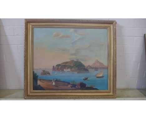 An oil on canvas Continental seascape signed W Cape - 49cm x 59cm - in a gilt frame