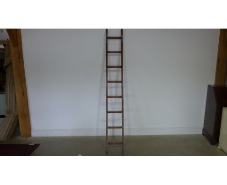A vintage eight rung ladder cleared and waxed for decorative use - 207cm x 29cm 