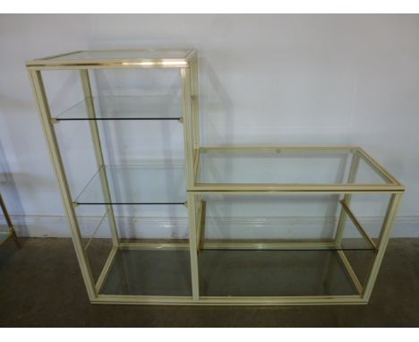 Pierre Vandez unit with sliding glass shelf 1980 - Height 106cm x 128cm x 40cm 