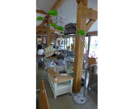 A new designer chrome floor lamp with five shades