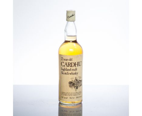 CARDHU 12 YEAR OLD
Highland Malt Scotch Whisky.  26 2/3 fl. ozs., 70° proof. 