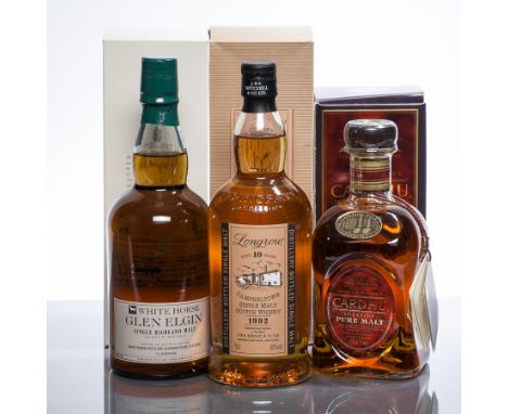 LONGROW 10 YEARS OLD 1992
Campbeltown Single Malt Scotch Whisky. 70cl, 46% volume, in carton. 
CARDHU 12 YEARS OLD
Speyside '