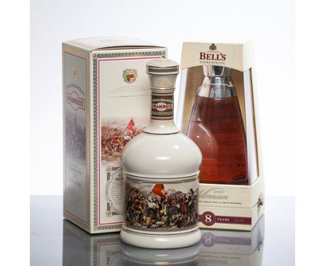 DRAMBUIE 1745 COMMEMORATIVE DECANTER
Whisky liqueur in white ceramic Wade decanter commemorating the raising of the Jacobite 