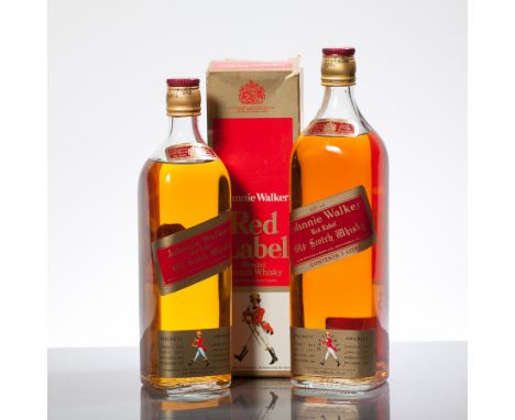 JOHNNIE WALKER RED LABEL
Blended Scotch Whisky. Full bottle size, no capacity or strength stated, in carton.
JOHNNIE WALKER R